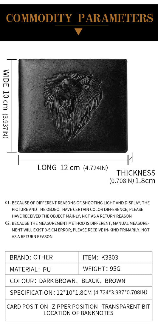 Billetera para Hombre con Patrón de León Grabado - Image 16