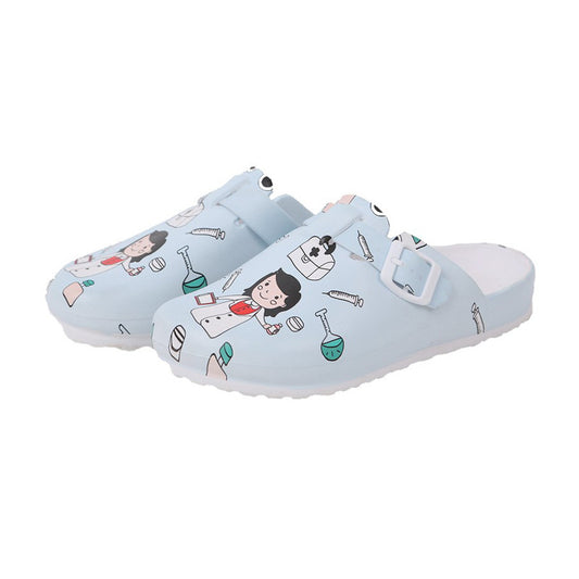 Zapatos Protectores Enfermera EVA Baotou Suela Blanda Diseño Cartoon Mujer - Image 2