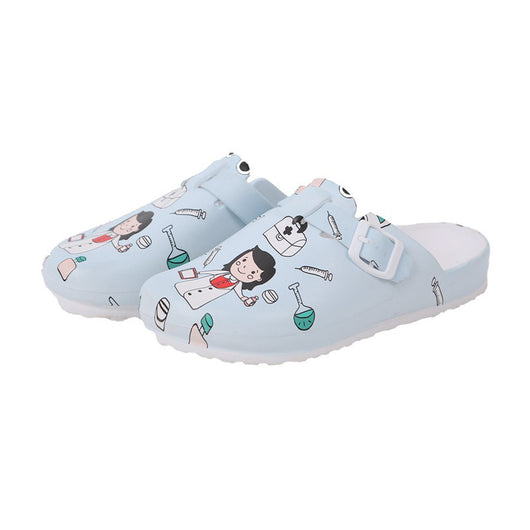 Zapatos Protectores Enfermera EVA Baotou Suela Blanda Diseño Cartoon Mujer - Image 2