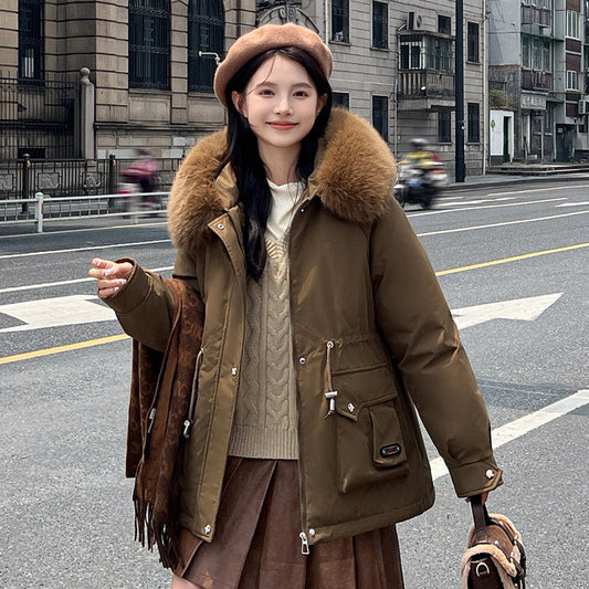 Parka Corta Ajustada a la Cintura para Mujer