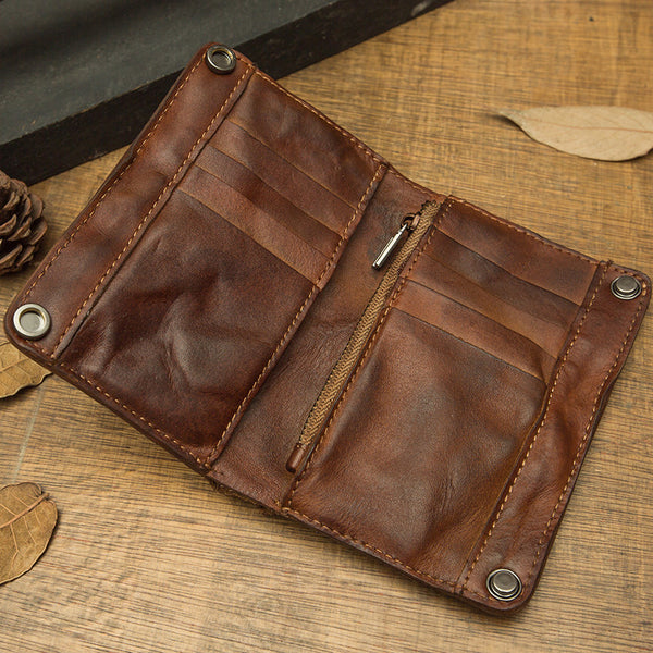 Billetera de Cuero Vacuno Genuino Grande con Capacidad Máxima