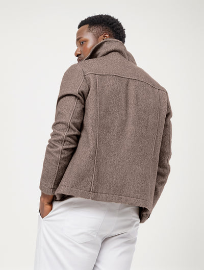 Abrigo de Lana para Hombre Elegante Botón Simple Diseño Liso - Image 18