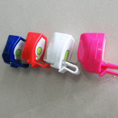 Blue plastic laser pointer cat toy with a collar clip, emitting a red laser dot for interactive play. - Image 10
