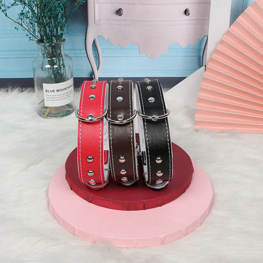 Collar de Cuero para Mascotas con Remaches Cromados Acero Inoxidable - Image 10