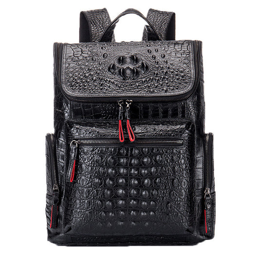 Mochila de Cuero Genuino con Patrón Texturizado - Image 3