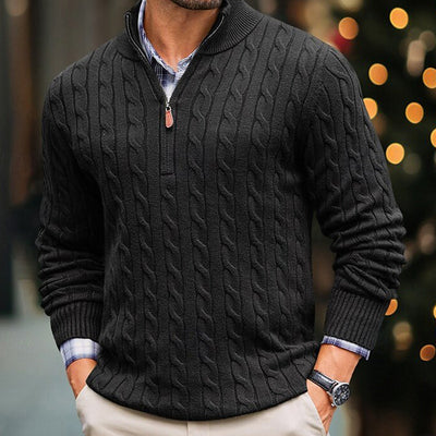 Suéter de Punto Entallado con Cierre y Cuello Mock Neck - Image 15