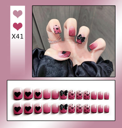 Uñas Postizas Francesas Removibles con Diamantes - Image 8