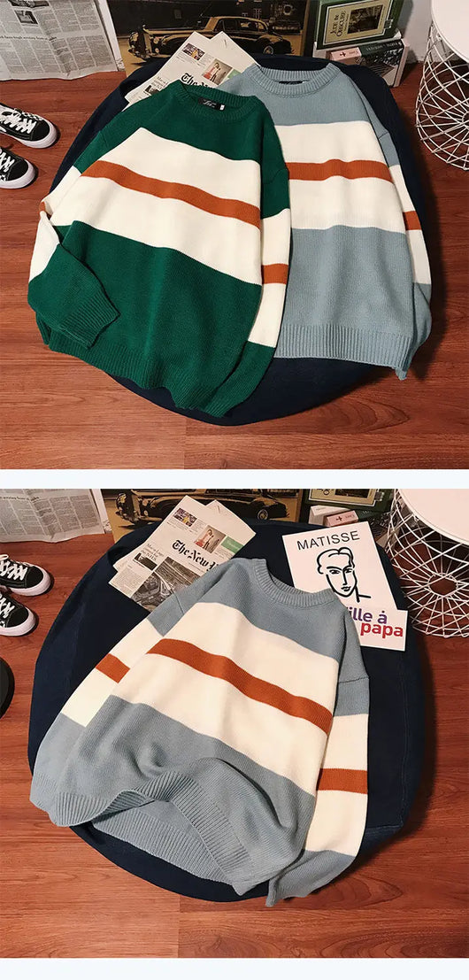 Suéter Holgado Estilo Hong Kong para Hombre - Diseño Coreano Moderno - Image 24