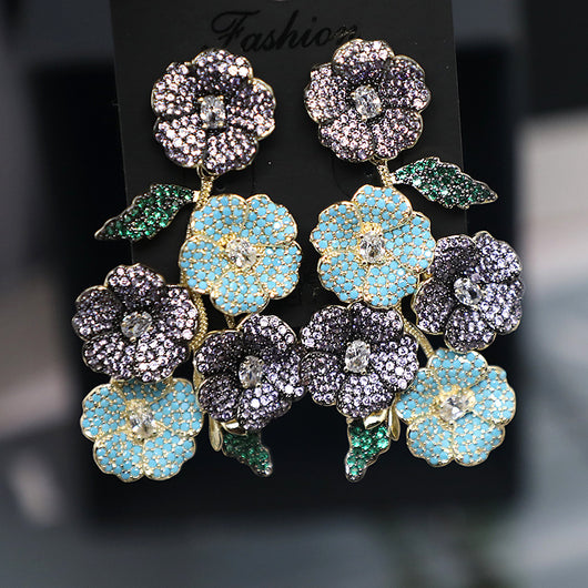 Aretes Floreales de Circonita - Elegancia Botánica para Cada Ocasión - Image 10