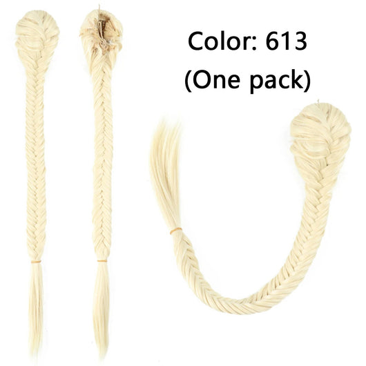 Peluca Trenza Sintética Cola de Caballo Estilo Fishtail para Mujer - Image 18
