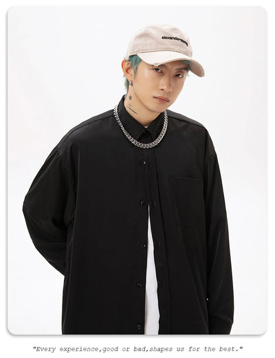 Camisa Larga Drapeada Estilo Japonés para Hombre - Image 16