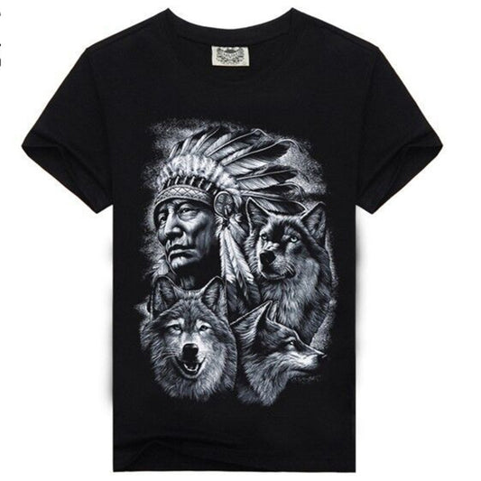 Playera Casual Hombre Cuello Redondo Impresión Digital 3D Manga Corta