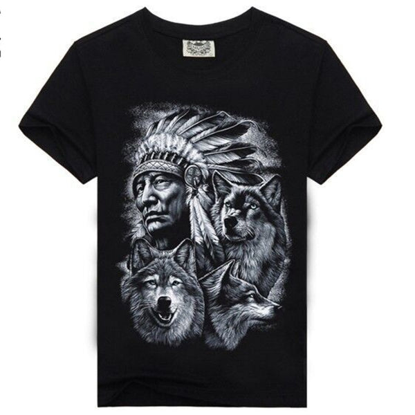 Playera Casual Hombre Cuello Redondo Impresión Digital 3D Manga Corta
