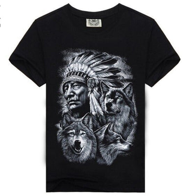 Playera Casual Hombre Cuello Redondo Impresión Digital 3D Manga Corta