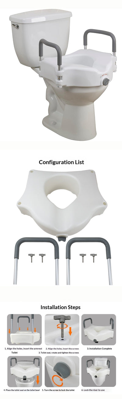 Asiento Elevador para Inodoro Ajustable - Cojín Elevado para Adultos Mayores - Image 9