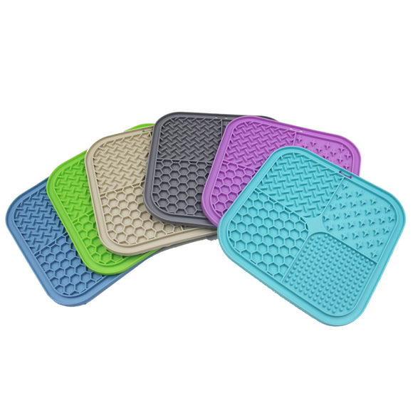 Tapete de Lamer Silicona con Ventosa - Comedero Lento Antiahogo para Mascotas