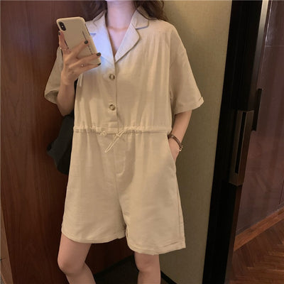 Jumpsuit Slim con Cuello Polo Suelto y Cordón Ajustable - Image 9