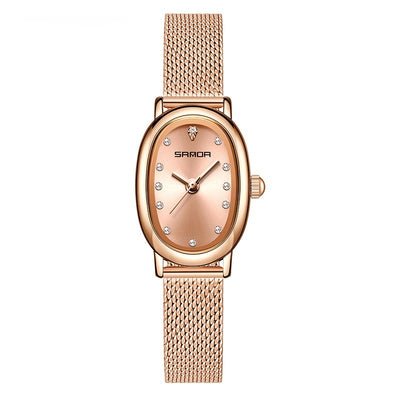 Reloj de Cuarzo para Mujer con Correa de Cuero y Acero Inoxidable Resistente al Agua - Image 4