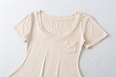 Blusa de Verano Ajustada al Talle con Escote en V y Manga Corta - Image 24
