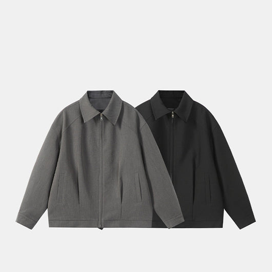 Chaqueta Versátil con Cierre de Cremallera - Estilo Japonés Minimalista Negro - Image 13