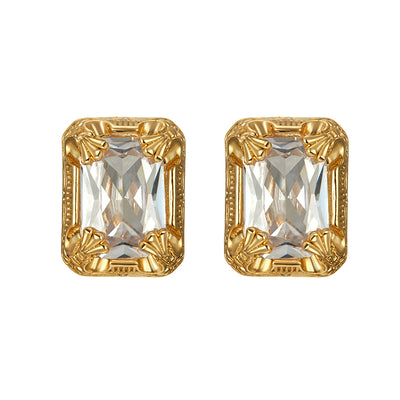 Aretes de Temperamento Retro con Gemas Biseladas para Mujer - Image 9
