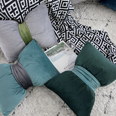 Almohada de Cintura Terciopelo con Moño Elegante - Image 3