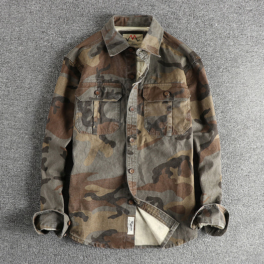 Chaqueta Cargo Camuflaje Retro para Hombre con Bolsillos Funcionales - Image 2
