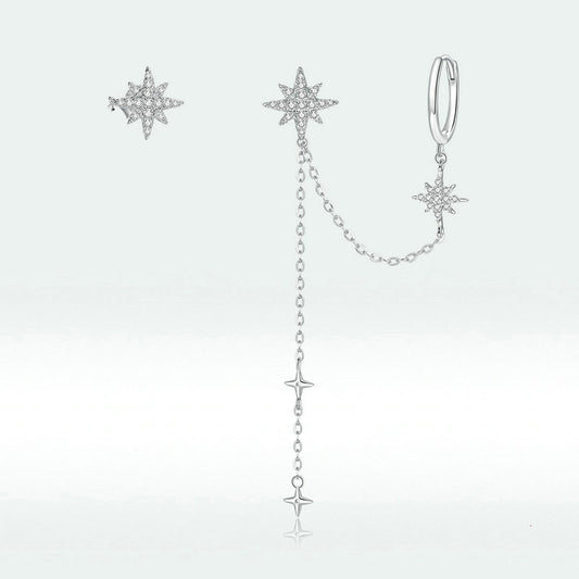 Aretes Estrella Brillante con Circonitas - Diseño Elegante para Mujer