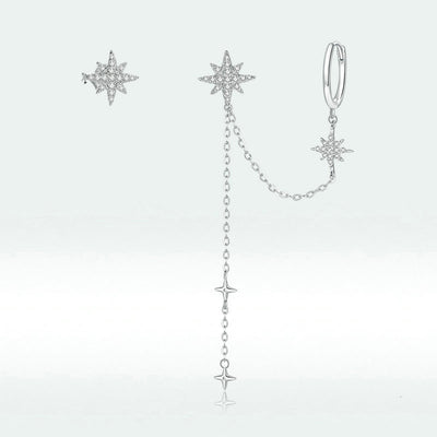 Aretes Estrella Brillante con Circonitas - Diseño Elegante para Mujer