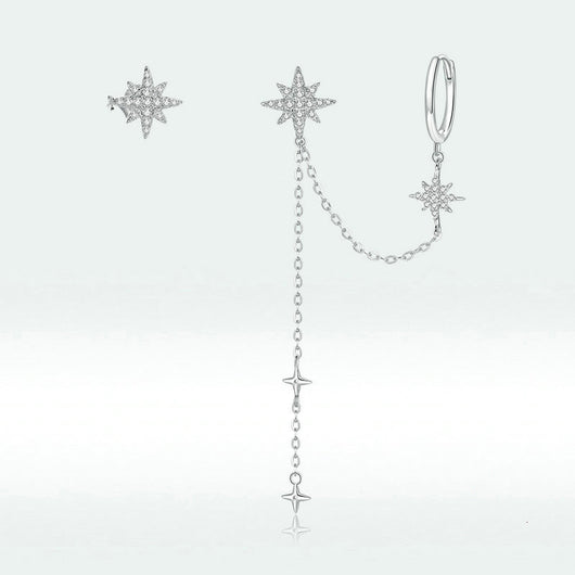 Aretes Estrella Brillante con Circonitas - Diseño Elegante para Mujer