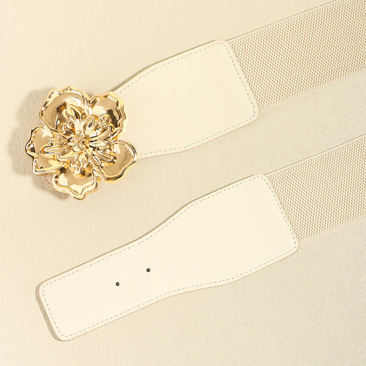 Cinturón Elástico para Mujer con Hebilla Floral Dorada - Accesorio Elegante para Vestidos - Image 17
