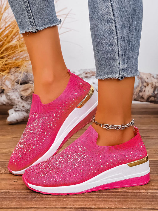 Zapatos de Tacón Cuña Verano para Mujer con Strass y Punta Redonda - Image 21