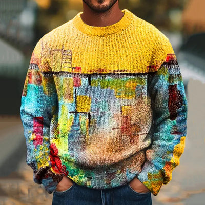 Suéter Oversized de Punto Grueso para Hombre - Estilo Urbano Cómodo - Image 3