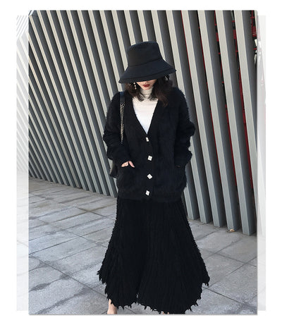 Falda Tejida Irregular Cintura Alta Midi para Mujer - Image 22