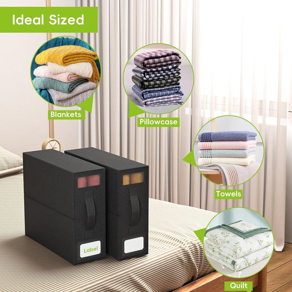 Caja Organizadora Plegable para Ropa con Ventana Transparente Antipolvo