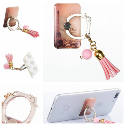 Anillo Soporte para Teléfono con Borlas Metálicas Pintadas a Mano - Image 38