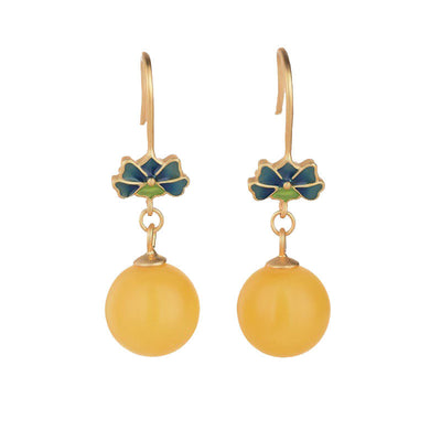 Aretes Gota de Agua en Cera de Abeja Amarilla - Diseño Otoñal Minimalista - Image 10