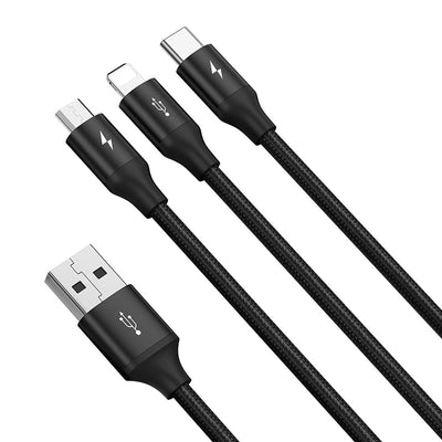Cable 3 en 1 Carga Rápida - Lightning, Micro USB y USB-C Negro - Image 7