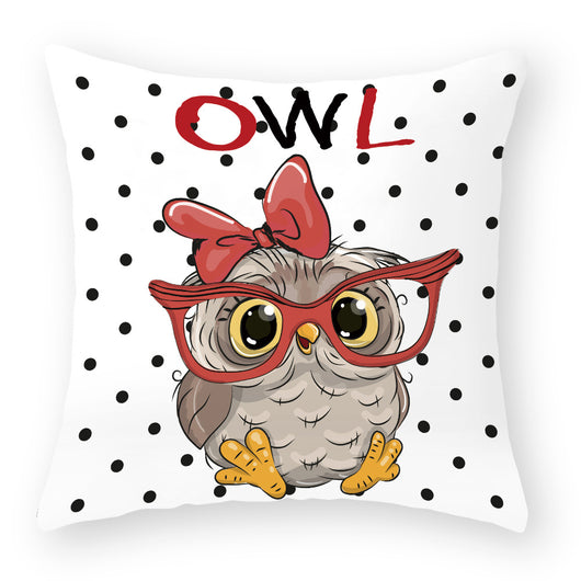 Funda de Almohada Suave con Diseño de Búho Melocotón - Image 44