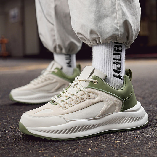 Tenis Deportivos de Plataforma Ligeros con Suela Suave - Cuero Casual para Hombre - Image 4