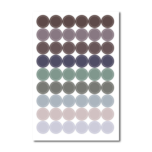 Colorful planner sticker sheet with labels for Scripture Study, Weekly Spending, and Work, featuring various shapes. - Image 12