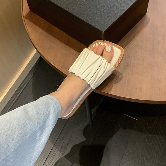 Sandalias de Tacon Plano con Punta Cuadrada Albaricoque - Image 6