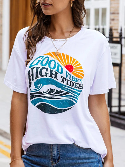 Playera Estampada Cuello Redondo Manga Corta para Mujer - Image 4