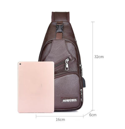 Bolsa Cruzada Casual para Hombre con Diseño Asimétrico - Image 8