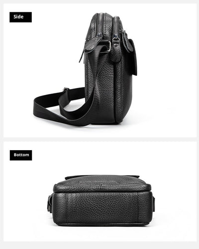 Bolsa Bandolera de Cuero Genuino Primera Capa para Hombre - Image 4