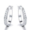 925 Sterling Plateado Clip Earrings Blanco