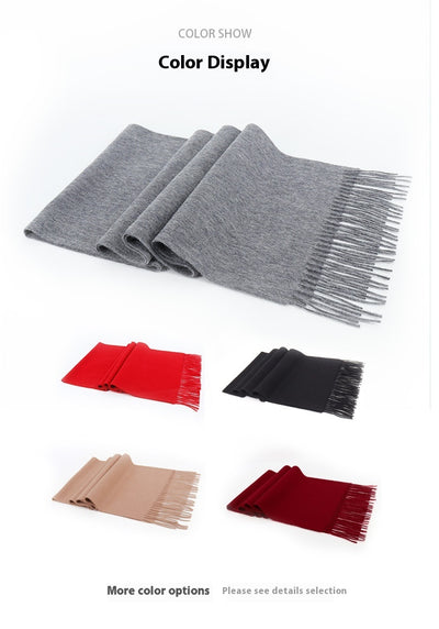 Bufanda de Lana Premium Gruesa para Invierno - Colores Sólidos Versátiles - Image 20