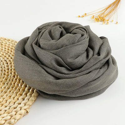 Pañuelo Artístico de Algodón y Lino en Colores Puros para Mujer - Image 29