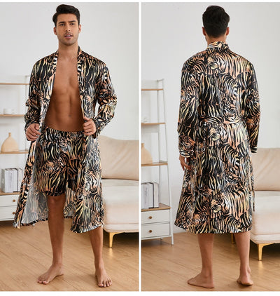 Pijama Bata de Seda Helada para Hombre - Conjunto Homewear Premium - Image 18