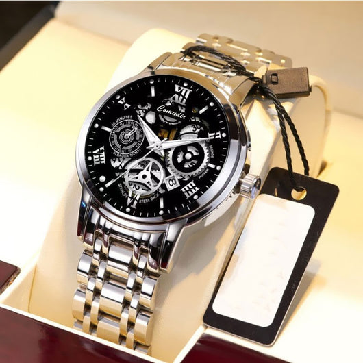 Reloj Hombre Hueco Resistente al Agua con Calendario y Esfera Luminosa - Image 4